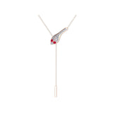 Solid Gold Ruby Eye Diamond Snake Lariat