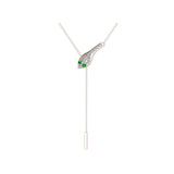 Solid Gold Emerald Eye Diamond Snake Lariat