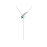 Solid Gold Emerald Eye Diamond Snake Lariat