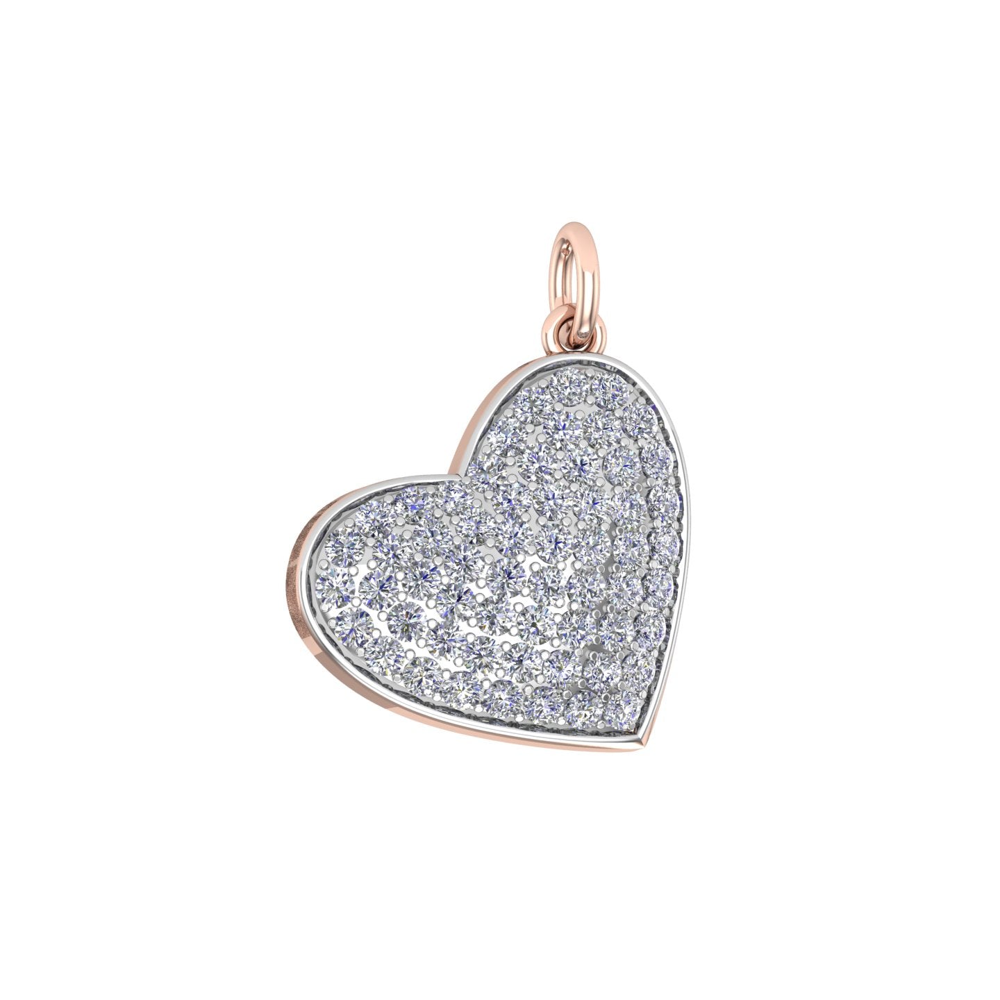 Solid Gold Diamond Heart Charm