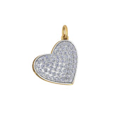 Solid Gold Diamond Heart Charm