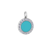 Solid Gold Enamel Circle Charm
