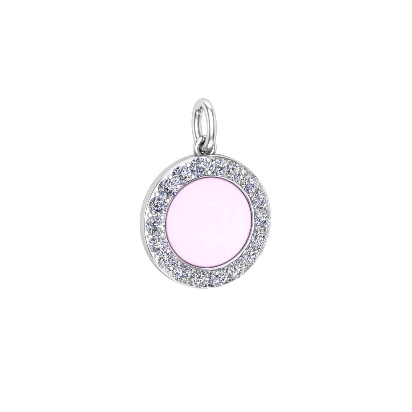 Solid Gold Enamel Circle Charm