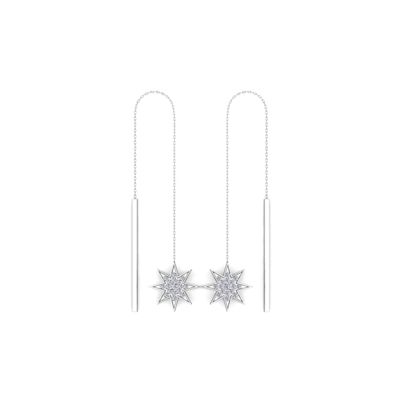 Diamond Star Threader Earrings