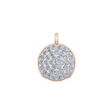 Solid Gold Pave Disc Charm