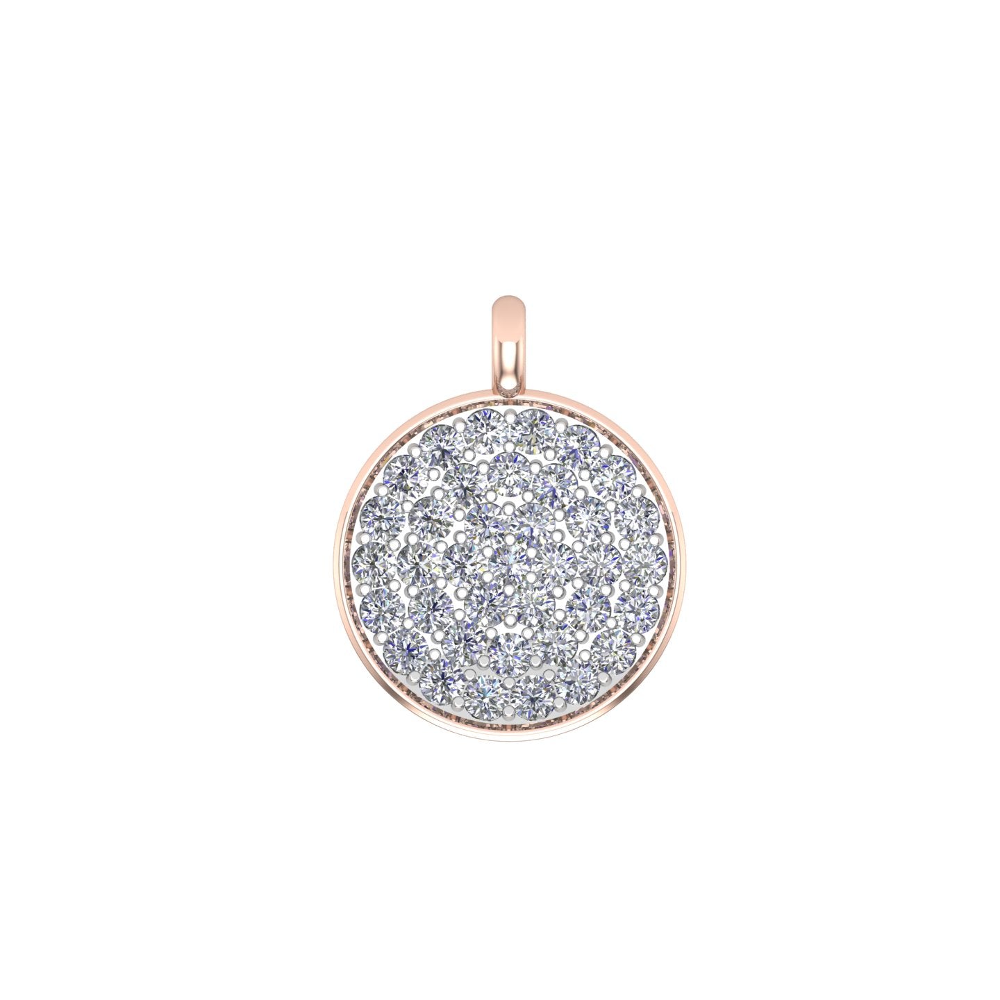 Solid Gold Pave Disc Charm