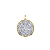 Solid Gold Pave Disc Charm