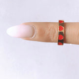 Solid Gold Heart Enamel Wedding Band