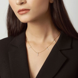 Solid Gold Diamond Bar Family Necklace