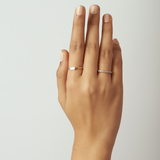 Solid Gold Solitaire Baguette White Topaz Ring