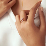 Solid Gold Ruby Eye Diamond Snake Ring