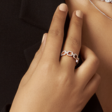 Solid Gold Open Link Diamond Ring
