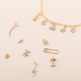Solid Gold Enamel Circle Charm