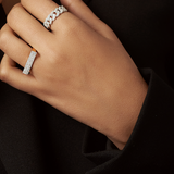 Solid Gold Cuban Link Diamond Ring