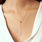 Solid Gold Diamond Halo Lariat