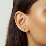 Solid Gold Diamond Ear Climber - Single