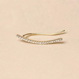 Solid Gold Diamond Ear Climber - Single