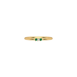 Solid Gold Emerald and Diamond Thin Stacking Ring