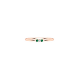 Solid Gold Emerald and Diamond Thin Stacking Ring
