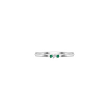 Solid Gold Emerald and Diamond Thin Stacking Ring