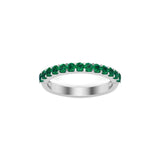 Solid Gold Half Eternity Emerald Band Ring