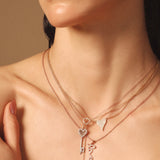 Solid Gold Diamond Key Necklace