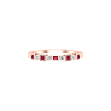 Solid Gold Princess cut Ruby Diamond Ring