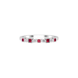 Solid Gold Princess cut Ruby Diamond Ring