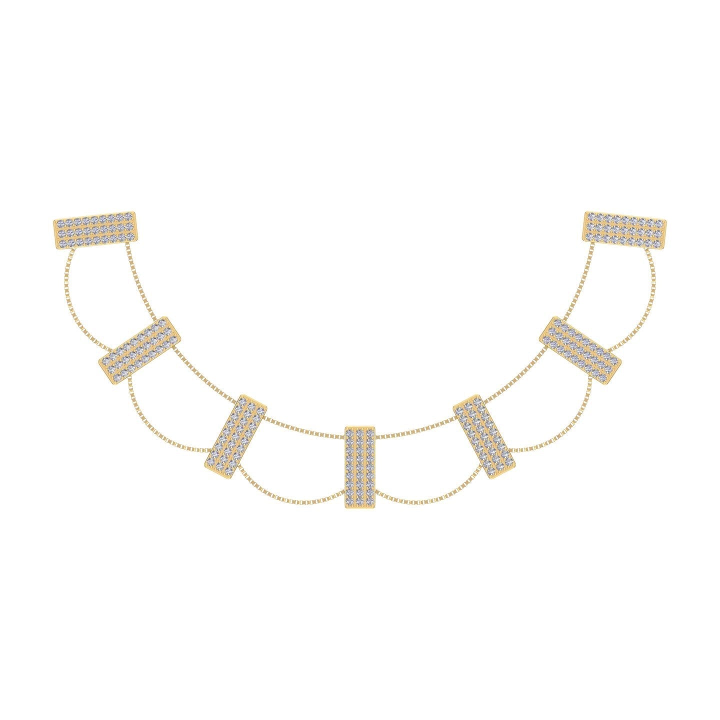 Solid Gold Diamond Ladder Choker