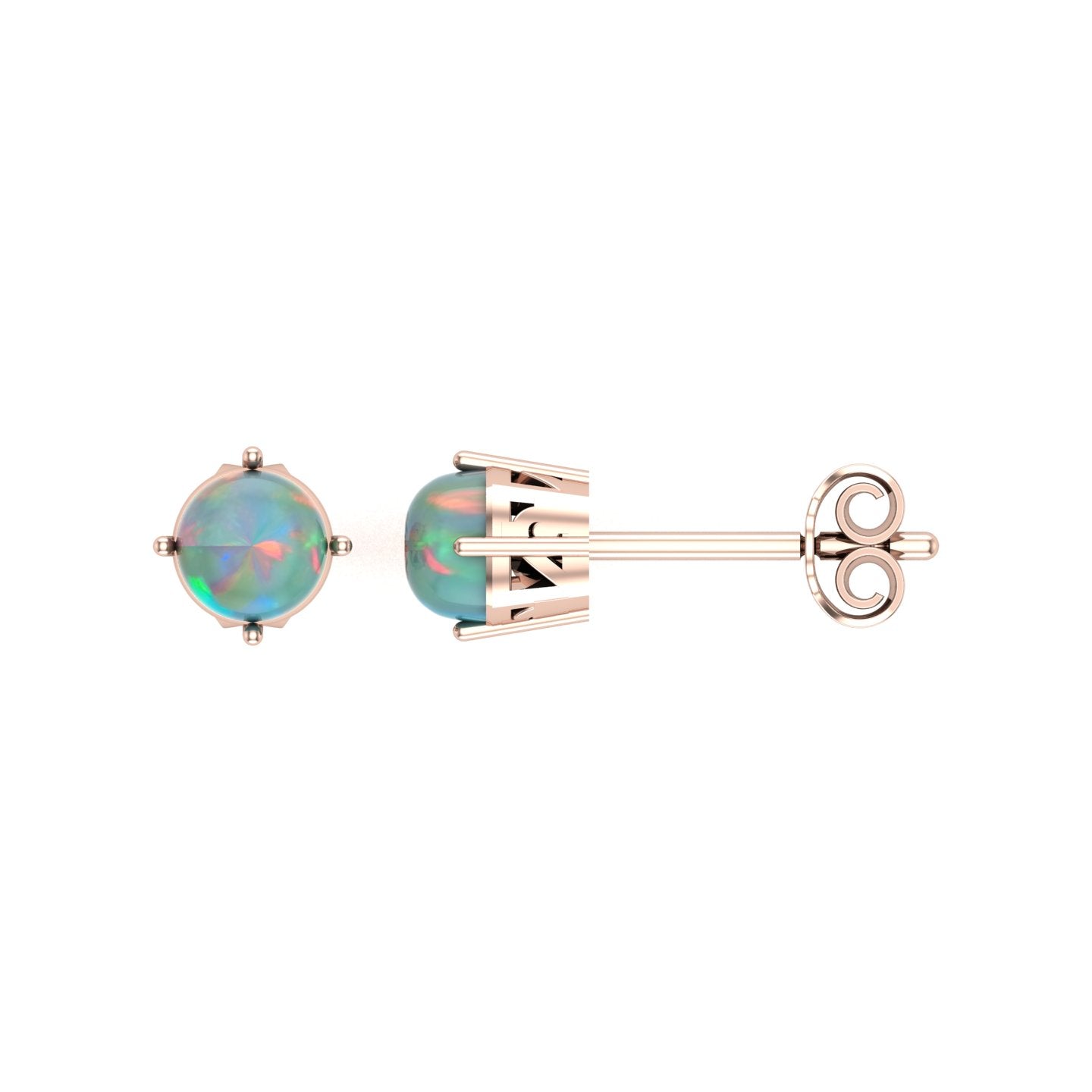 Solid Gold Opal Stud Earrings