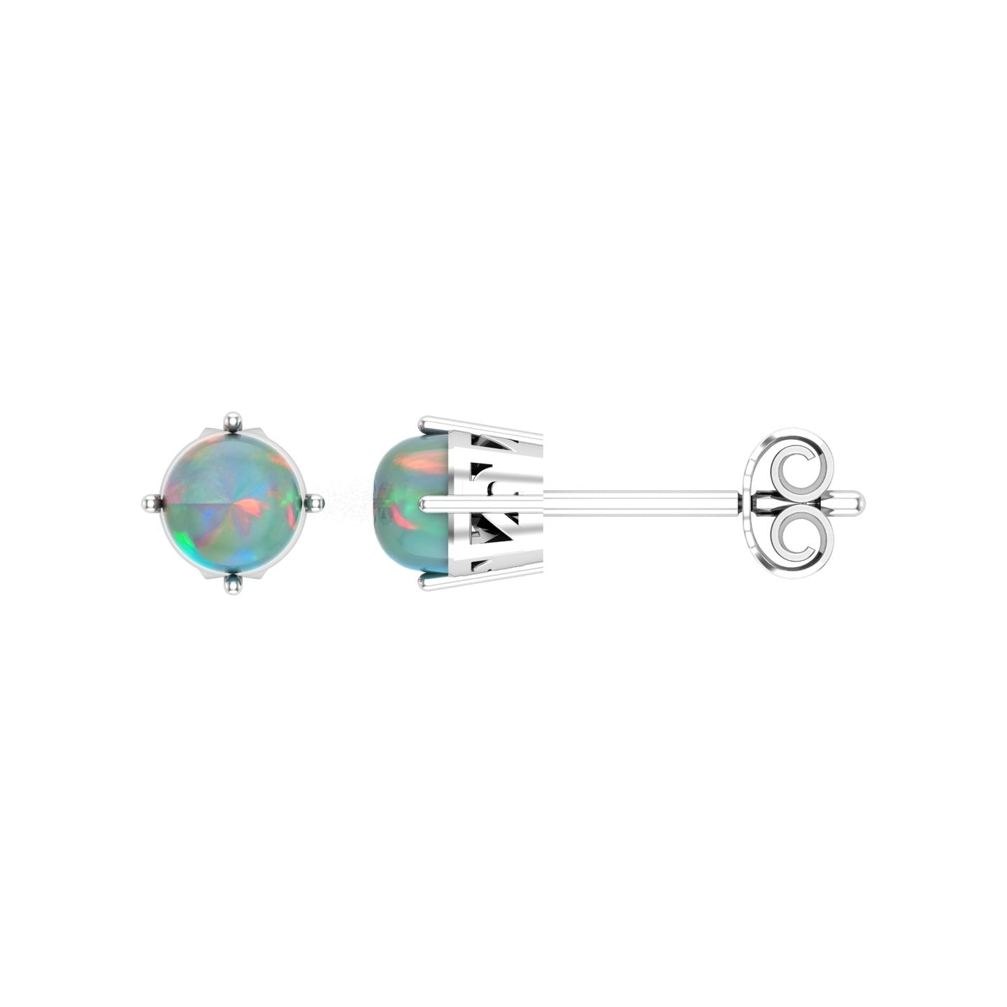 Solid Gold Opal Stud Earrings