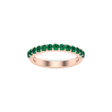 Solid Gold Half Eternity Emerald Band Ring