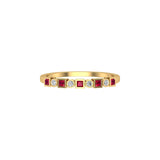 Solid Gold Princess cut Ruby Diamond Ring