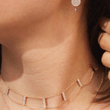 Solid Gold Diamond Ladder Choker