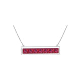 Solid Gold Ruby Bar Necklace