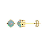 Solid Gold Opal Stud Earrings