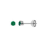 Solid Gold Tiny Emerald Studs