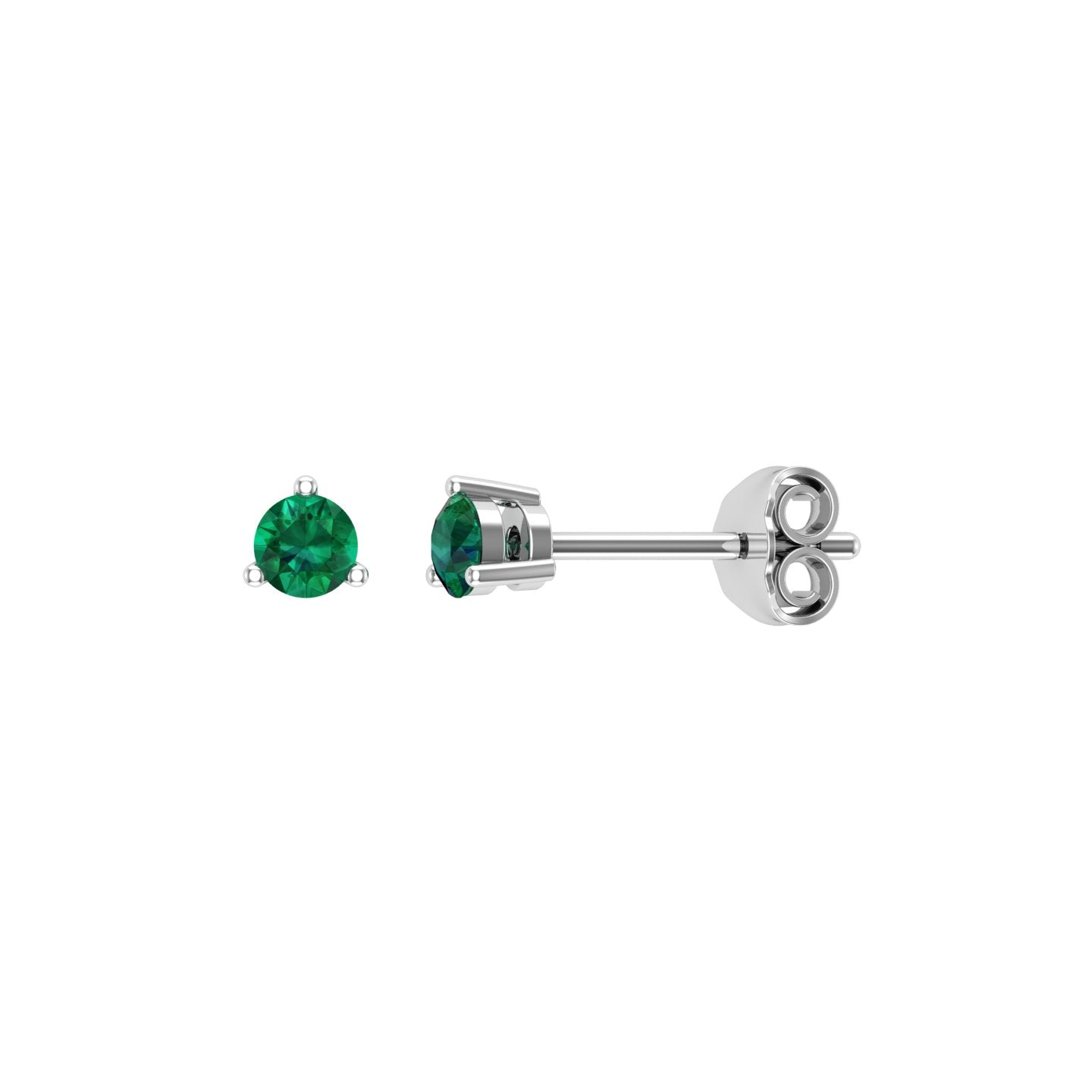 Solid Gold Tiny Emerald Studs