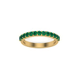 Solid Gold Half Eternity Emerald Band Ring