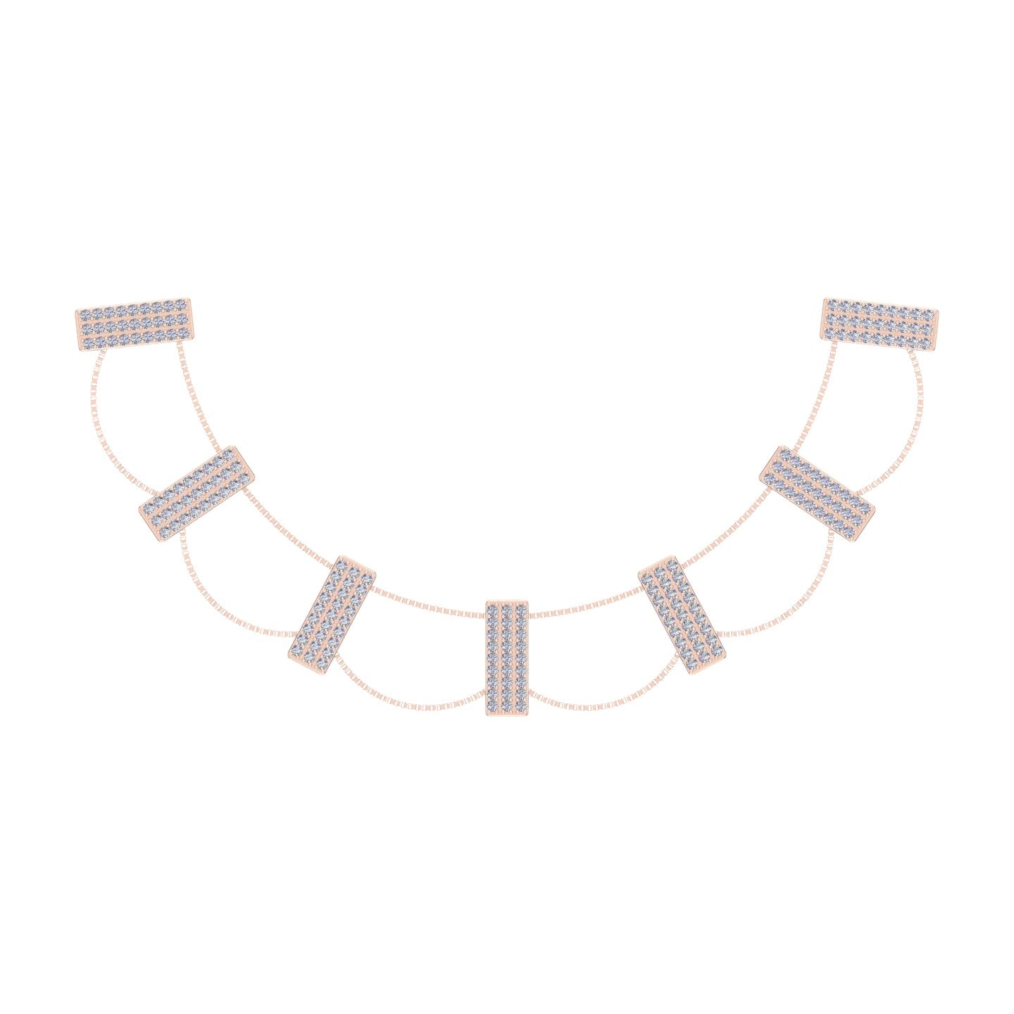 Solid Gold Diamond Ladder Choker