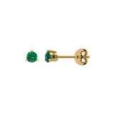 Solid Gold Tiny Emerald Studs