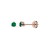 Solid Gold Tiny Emerald Studs