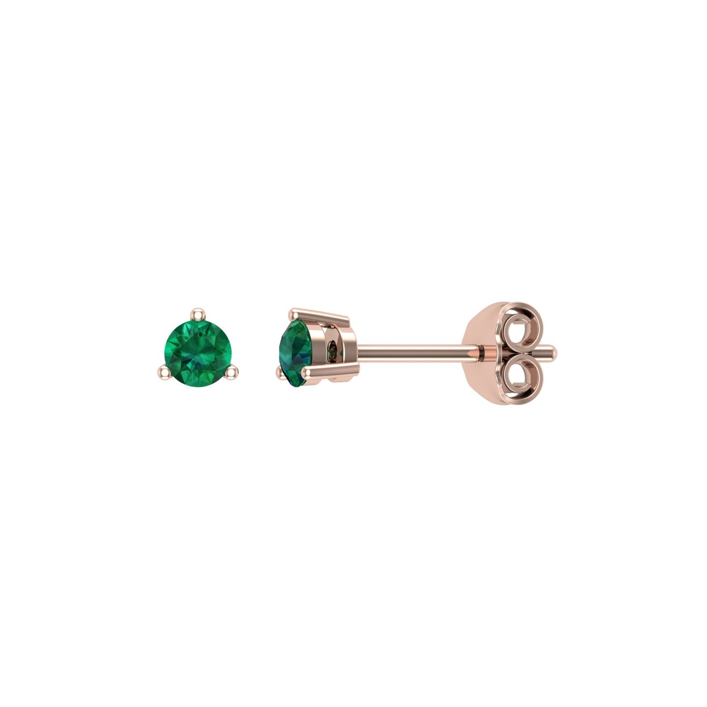 Solid Gold Tiny Emerald Studs