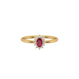 Solid Gold Oval Ruby Diamond Ring