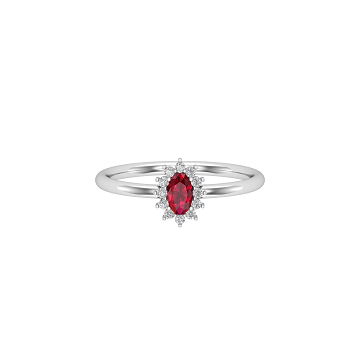 Ruby Diamond Oval Engagement Ring