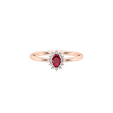 Solid Gold Oval Ruby Diamond Ring