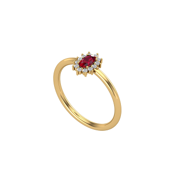 Ruby Diamond Oval Engagement Ring