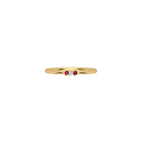 Solid Gold Ruby and Diamond Thin Stacking Ring