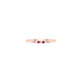 Solid Gold Ruby and Diamond Thin Stacking Ring