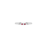 Solid Gold Ruby and Diamond Thin Stacking Ring